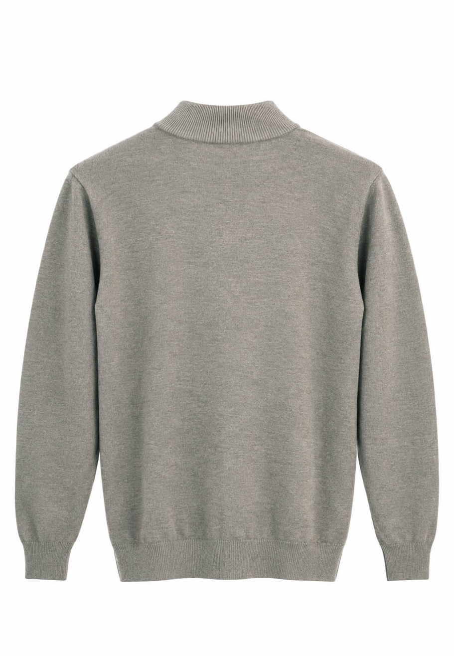 Półgolf męski Slim Fit mocno dopasowany z grubszej dzianiny szary odcień Coffee