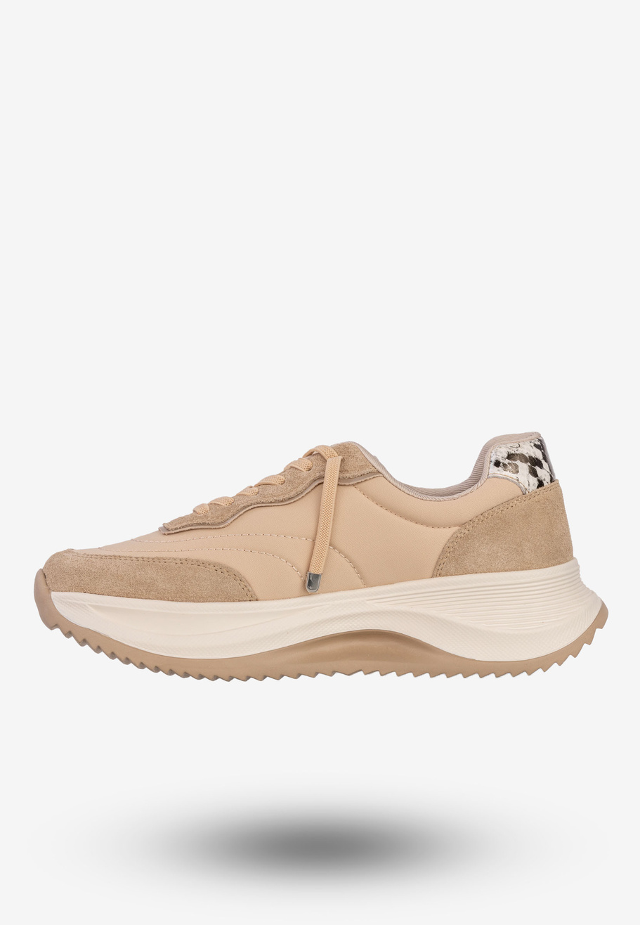 Sneakersy Damskie BIG STAR Skórzane Buty Sportowe Półbuty Beżowe RR274A345