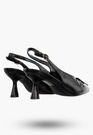Szpilki Damskie Czółenka Buty Na Obcasie z odkrytą piętą Czarne