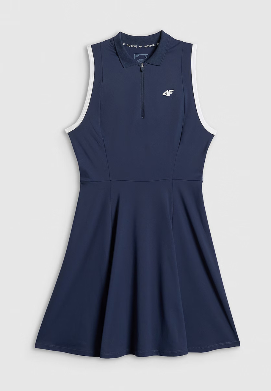 Sukienka Sportowa Damska 4F Tenisowa Slim Na Ramiączkach Granatowe 4FWSS26TDREF183
