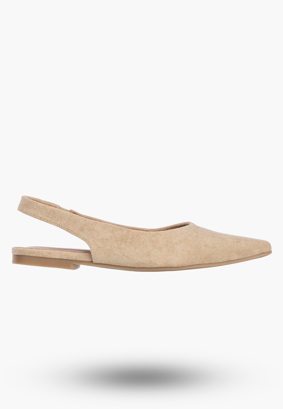 Baleriny Damskie Slingback Buty z odkrytą piętą Eleganckie Beżowe