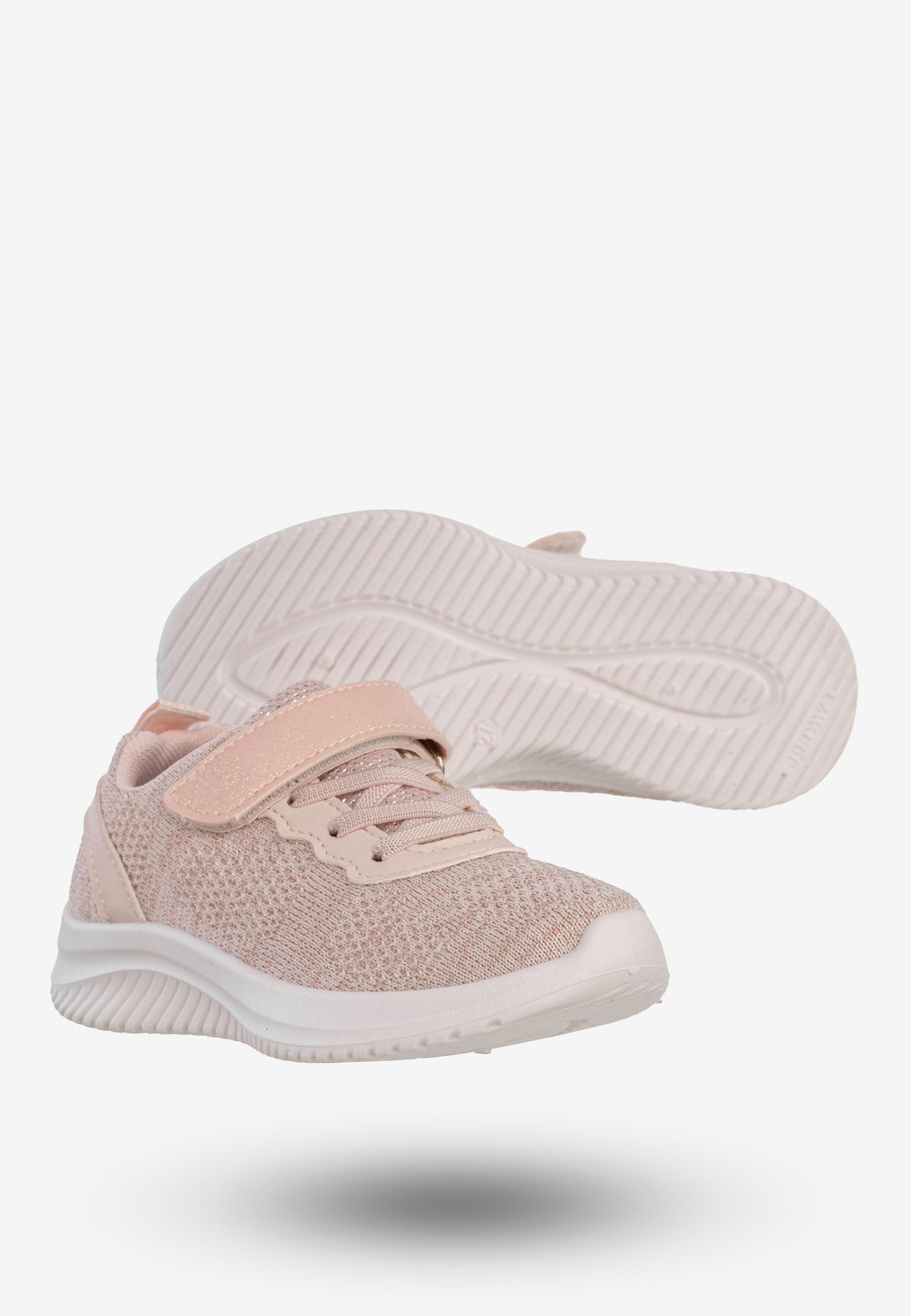 Sneakersy Dziecięce Na Rzepy Buty Sportowe Półbuty Pudrowy Róż Apawwa Z2405P