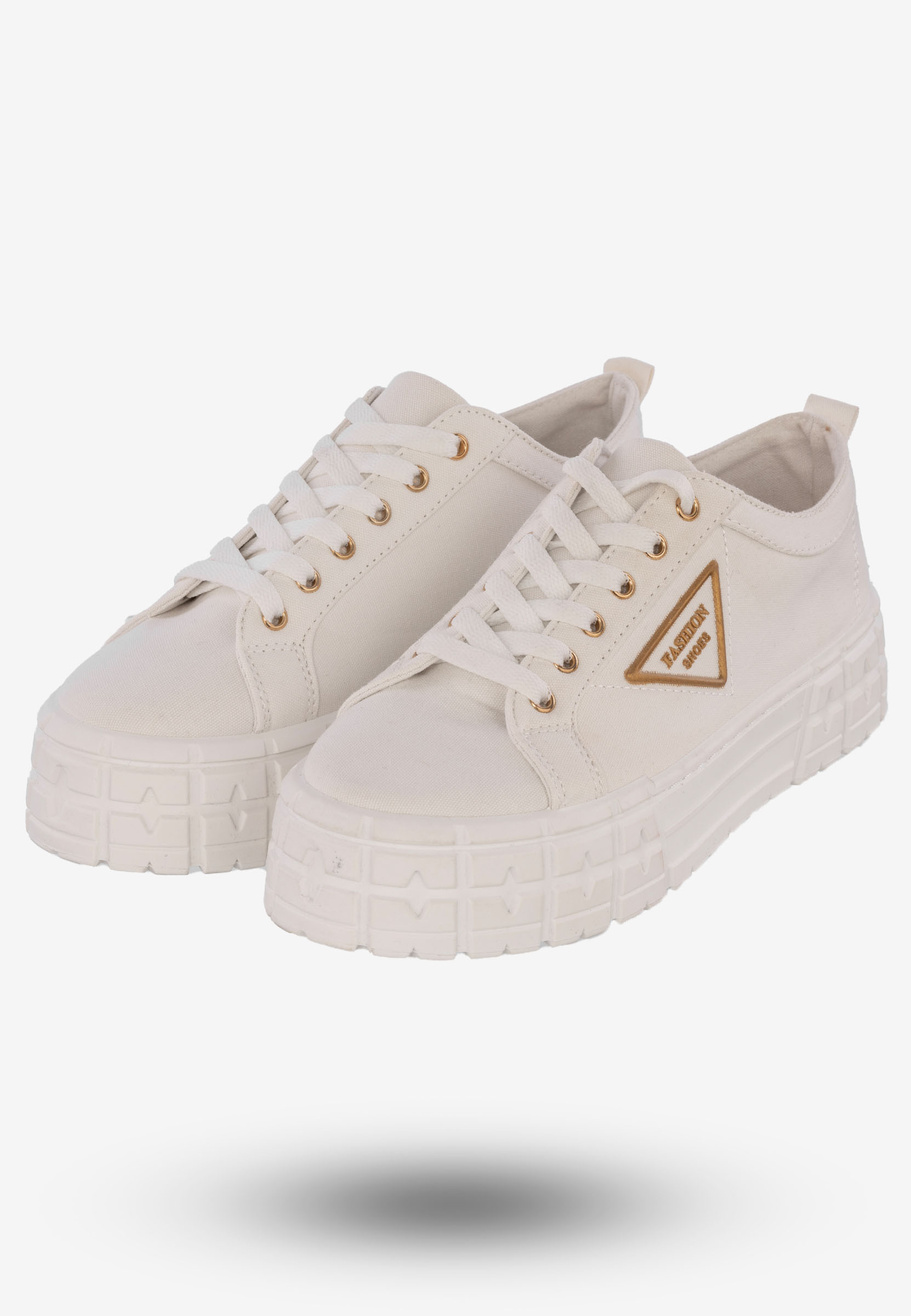 Tenisówki Damskie Trampki Buty Na Platformie Białe Goodin GD-HR-28