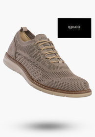 Półbuty Męskie Buty Eleganckie Sneakersy Skóra Naturalna Beżowe IGI&CO 1104022