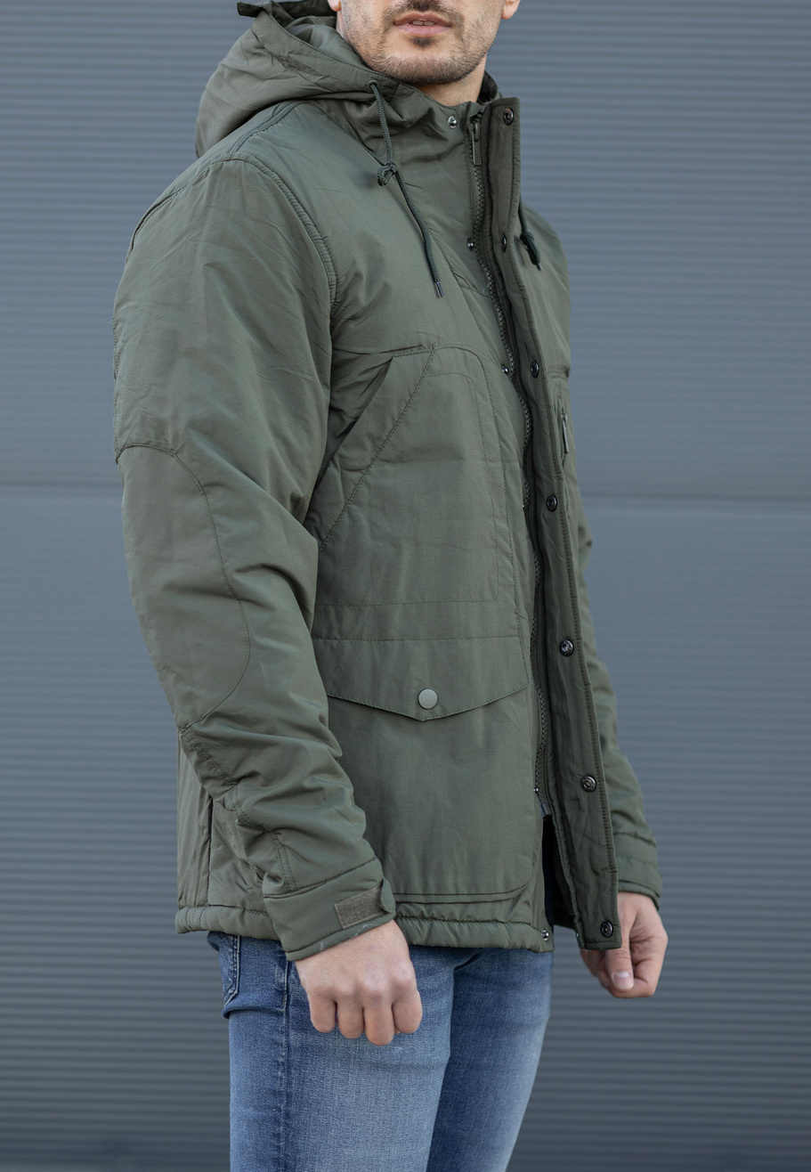 Kurtka Męska Wiosenna Khaki EBOUND-A134183