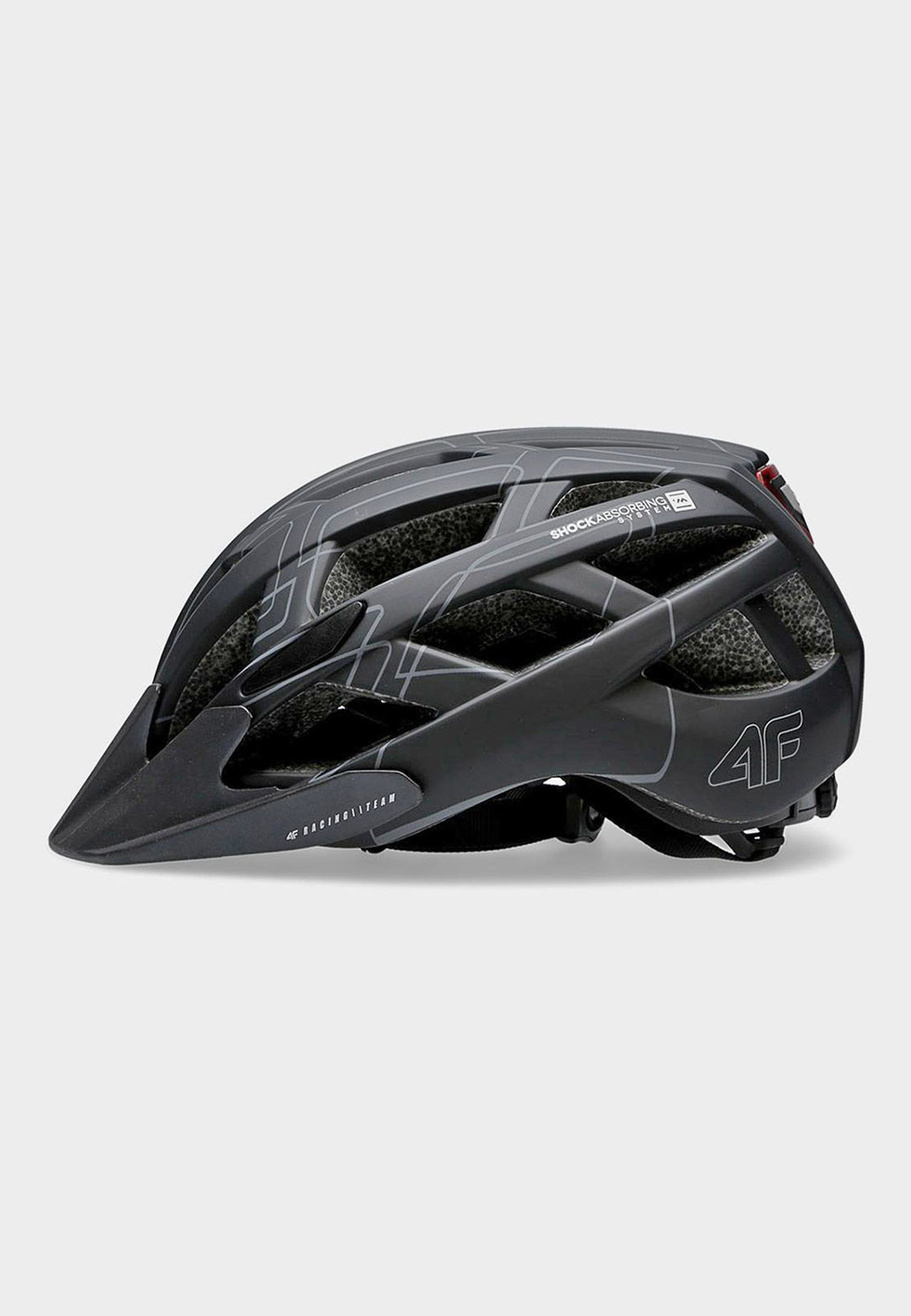 Kask Rowerowy 4F Sportowy z Lampką LED Czarny H4L22-KSR002