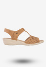 Sandały Damskie Ekoskóra Buty Na Wiosnę Lato Aloeloe Camel AA244046