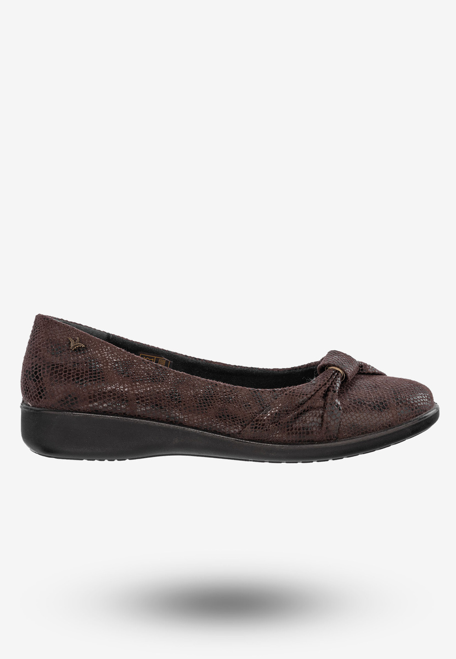 Baleriny Damskie Buty Eleganckie Brązowe Aloeloe Y224003
