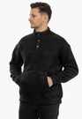 Polar Męski Z Kołnierzem Ciepły Gruby Bluza Casual Czarny