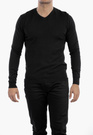 Sweter Męski Elegancki Klasyczny w serek Czarny S2005