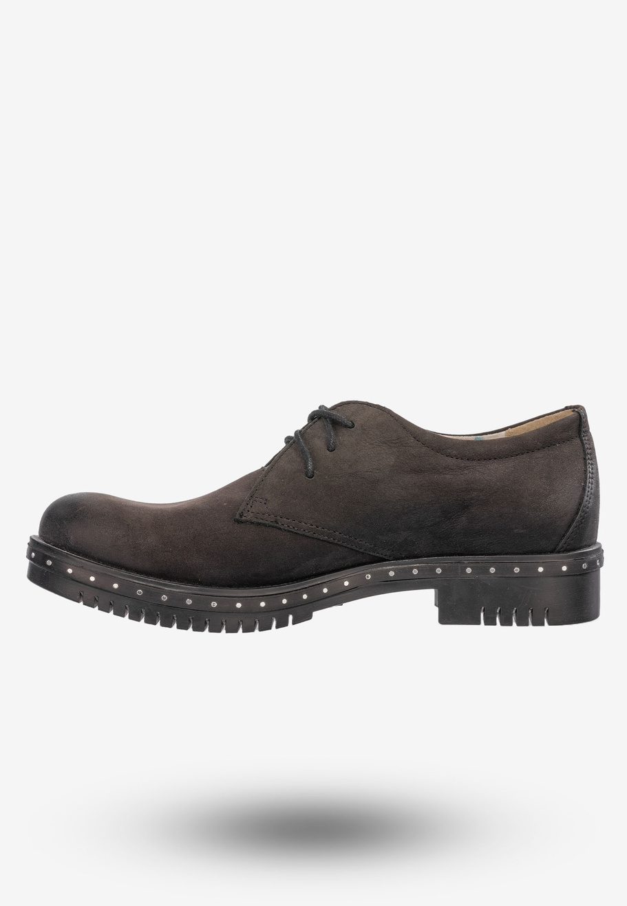 Półbuty Damskie Buty Skórzane Eleganckie Czarne Rammit 1225/17