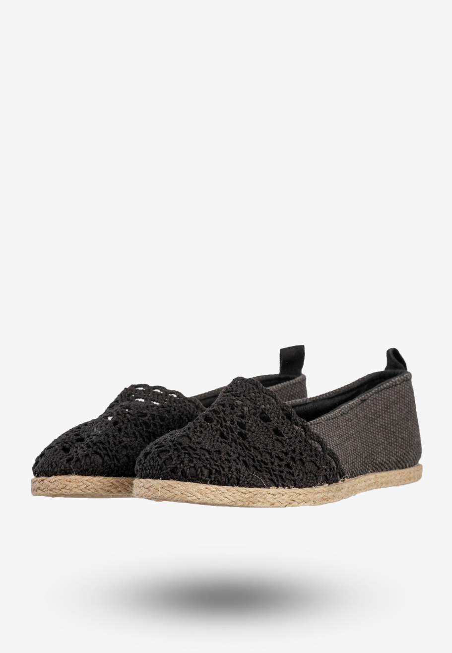 Espadryle Damskie Buty Ażurowe Lekkie Wsuwane Czarne News 8TX02-4712