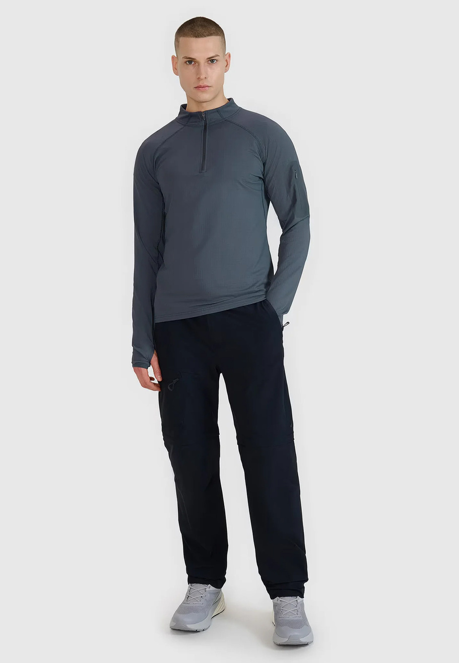 Bluza Męska Trekkingowa 4F Szybkoschnąca Sportowa Antrcyt 4FWSS25TFSWM493