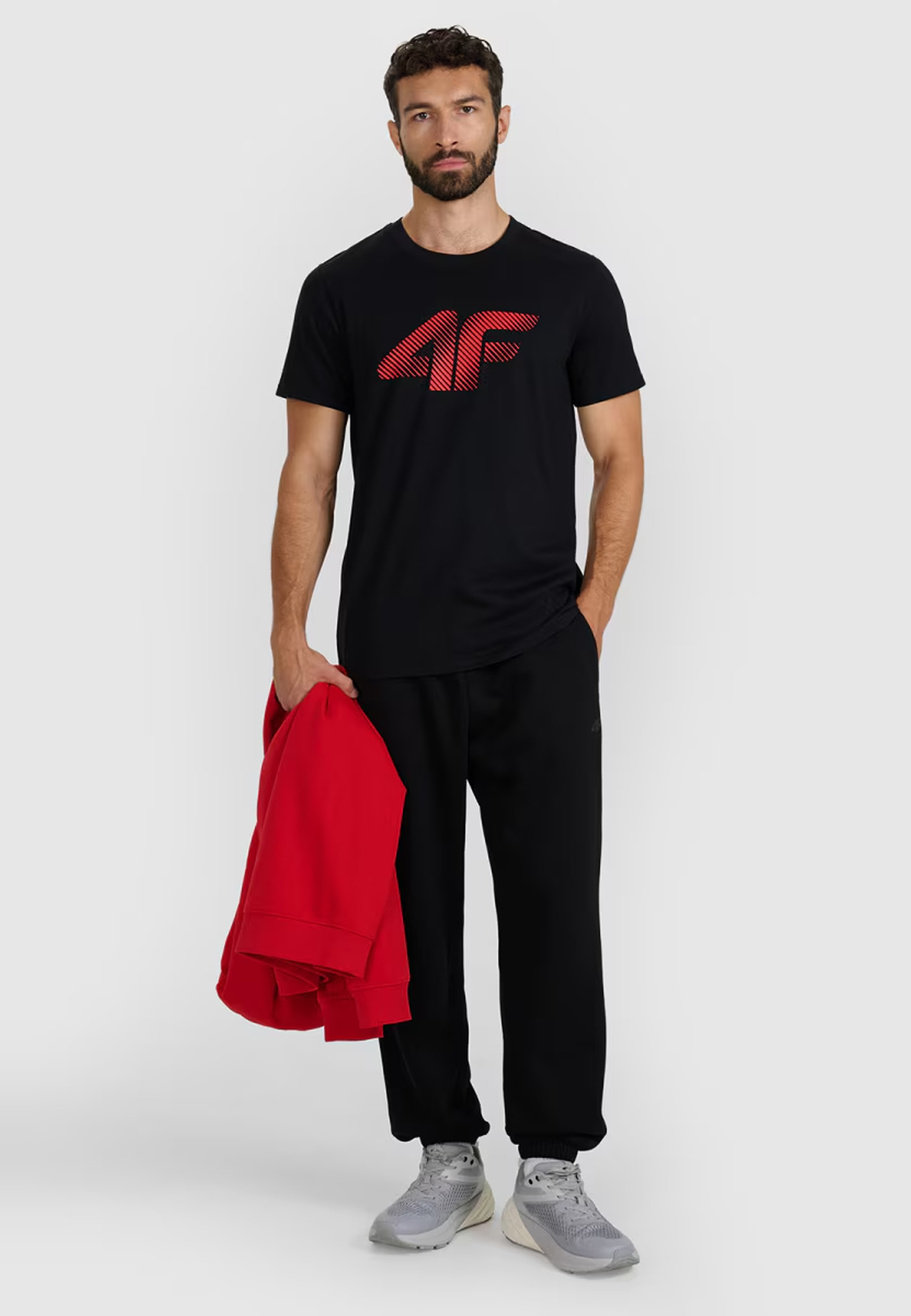 Koszulka Męska 4F T-shirt Z Nadrukiem Regular Czarny 4FWMM00TTSHM2257