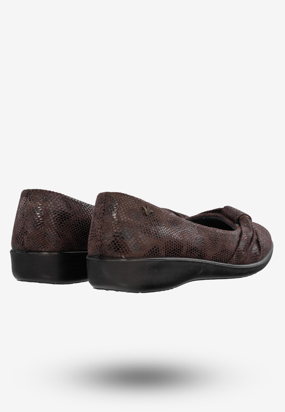 Baleriny Damskie Buty Eleganckie Brązowe Aloeloe Y224003