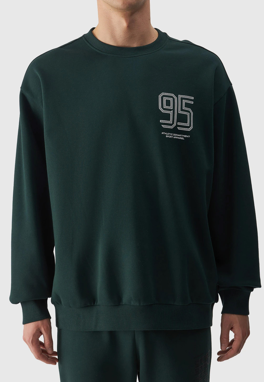 Bluza Męska 4F Sportowa Zielona nierozpinana 4FRAW23TSWSM1322