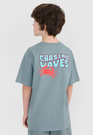 Koszulka Chłopięca 4F Sportowa Bawełniana Oversize T-Shirt Turkusowa 4FJWSS25TTSHM1914