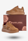 Sneakersy Damskie Skórzane Buty Na Platformie Półbuty Brązowe Daniel Lopez SS2D4005
