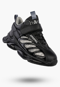 Sneakersy Dziecięce Ekoskóra Buty Sportowe Na Rzepy Półbuty Czarne Apawwa