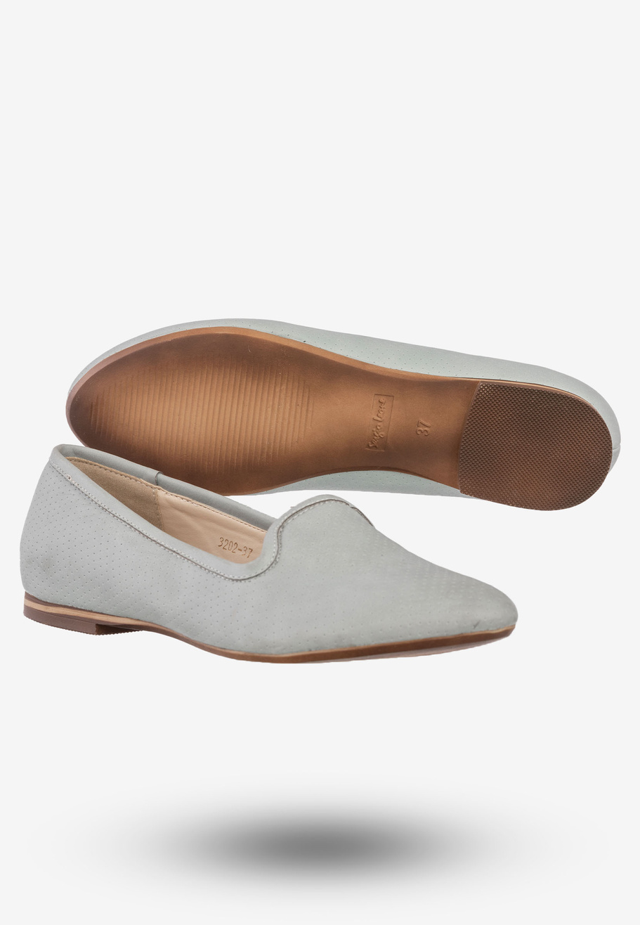 Baleriny Damskie Ekoskóra Półbuty Buty Eleganckie Sergio Leone Niebieskie 3202