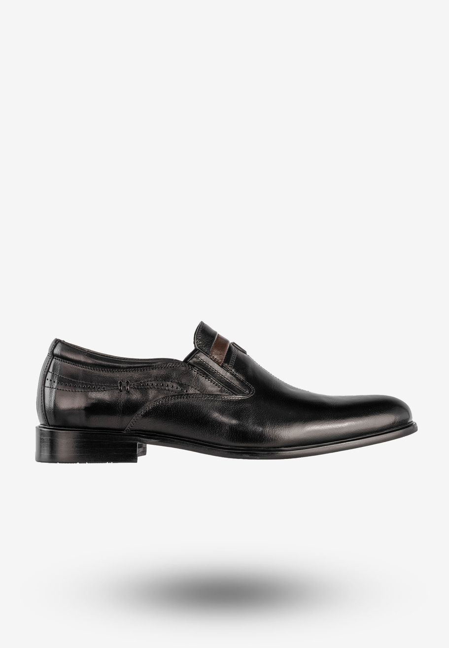Buty Męskie JOHN DOUBARE Skórzane Czarne Półbuty YGC-Z253-351-1