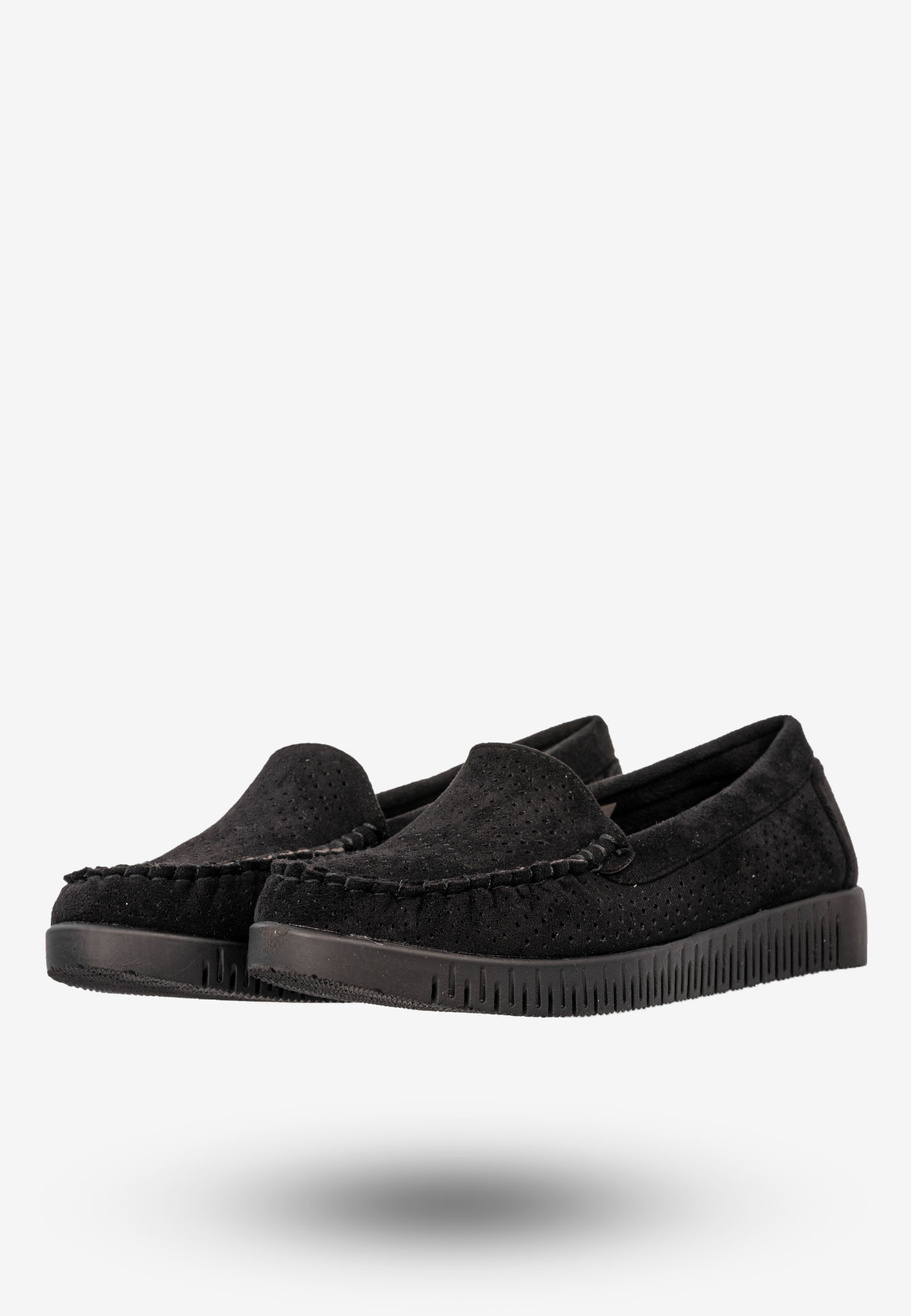 Mokasyny Damskie Buty Niskie Loafersy Półbuty Czarne Potocki