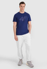 Koszulka Męska 4F T-shirt Z Nadrukiem Regular Granatowa 4FWMM00TTSHM2257