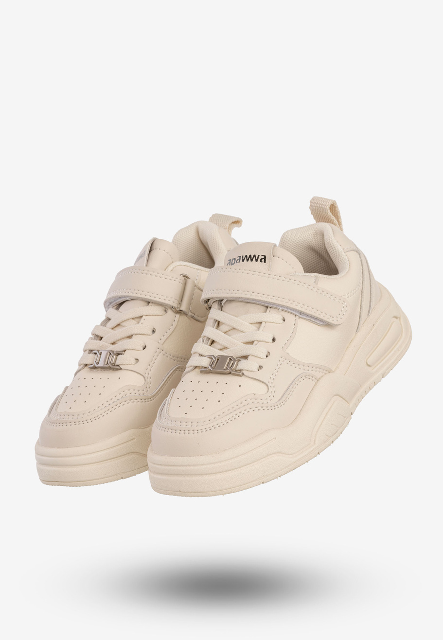 Sneakersy Dziecięce Na Rzepy Buty Sportowe Skórzana Wkładka Apawwa