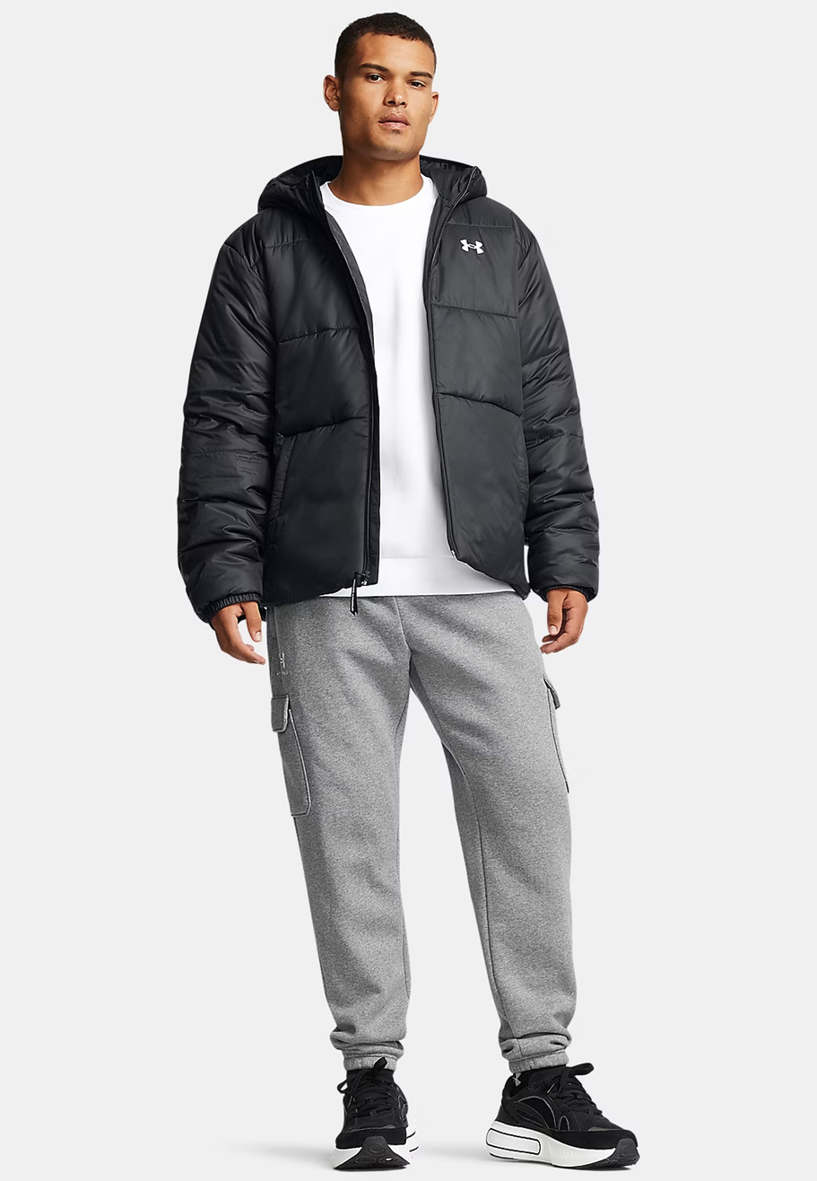 Kurtka Puchowa Męska Under Armour Sportowa Ocieplana Zimowa Z Kapturem Czarna Lightweight Insulated