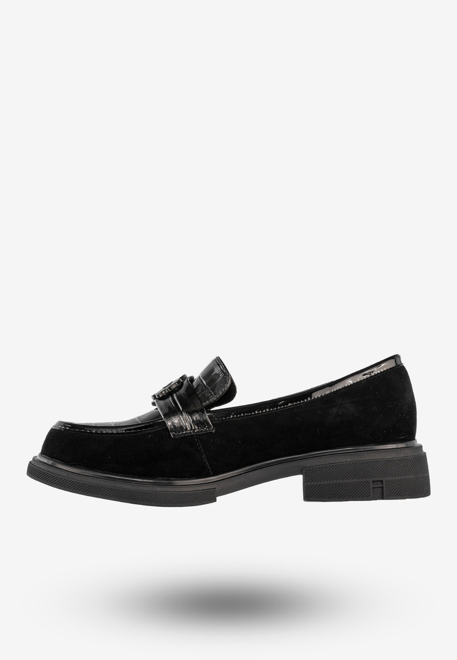 Mokasyny Damskie Skórzane Buty Eleganckie Półbuty Czarne Filippo