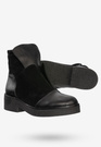 Buty Damskie Botki Ze Skóry Naturalnej Na Zimę Ocieplane Czarne V245