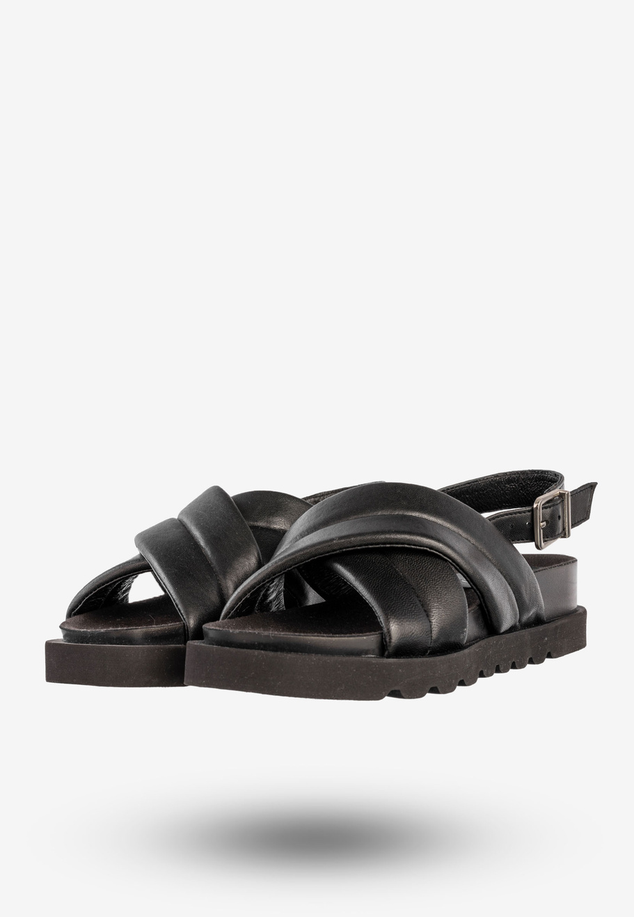 Sandały Damskie Skórzane Buty Eleganckie Klasyczne Czarne EMMA 8832