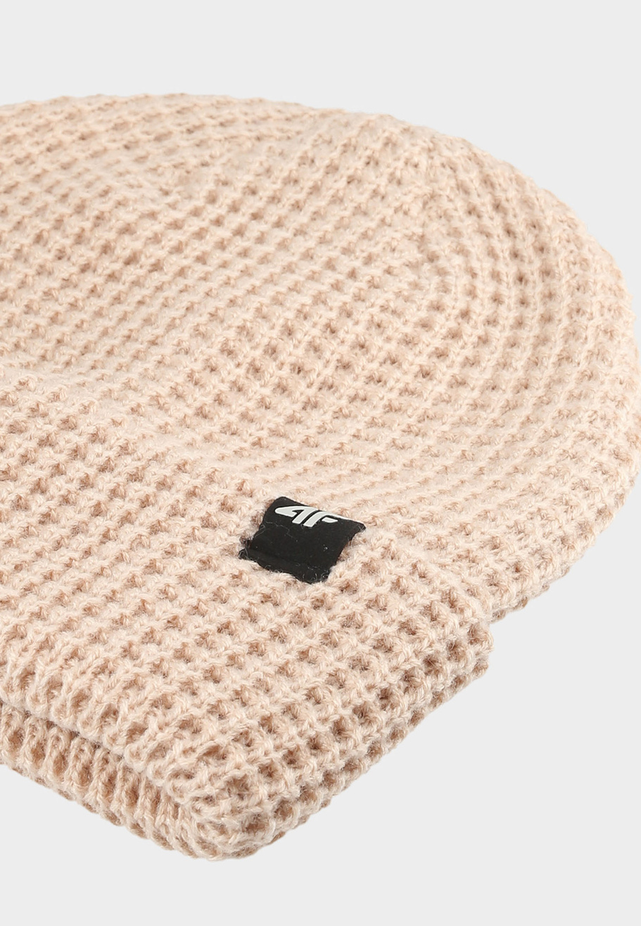 Czapka 4F Czarna Zimowa Uniseks Sportowa Beanie Beżowa 4FWAW25ACAPU558