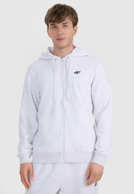Bluza Dresowa Męska 4F Z Kapturem Rozpinana Jasny Szary 4FWMM00TSWSM1768