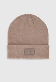 Czapka Dziecięca 4F Zimowa Beanie Bawełna Beżowa 4FJWAW25ACAPU653