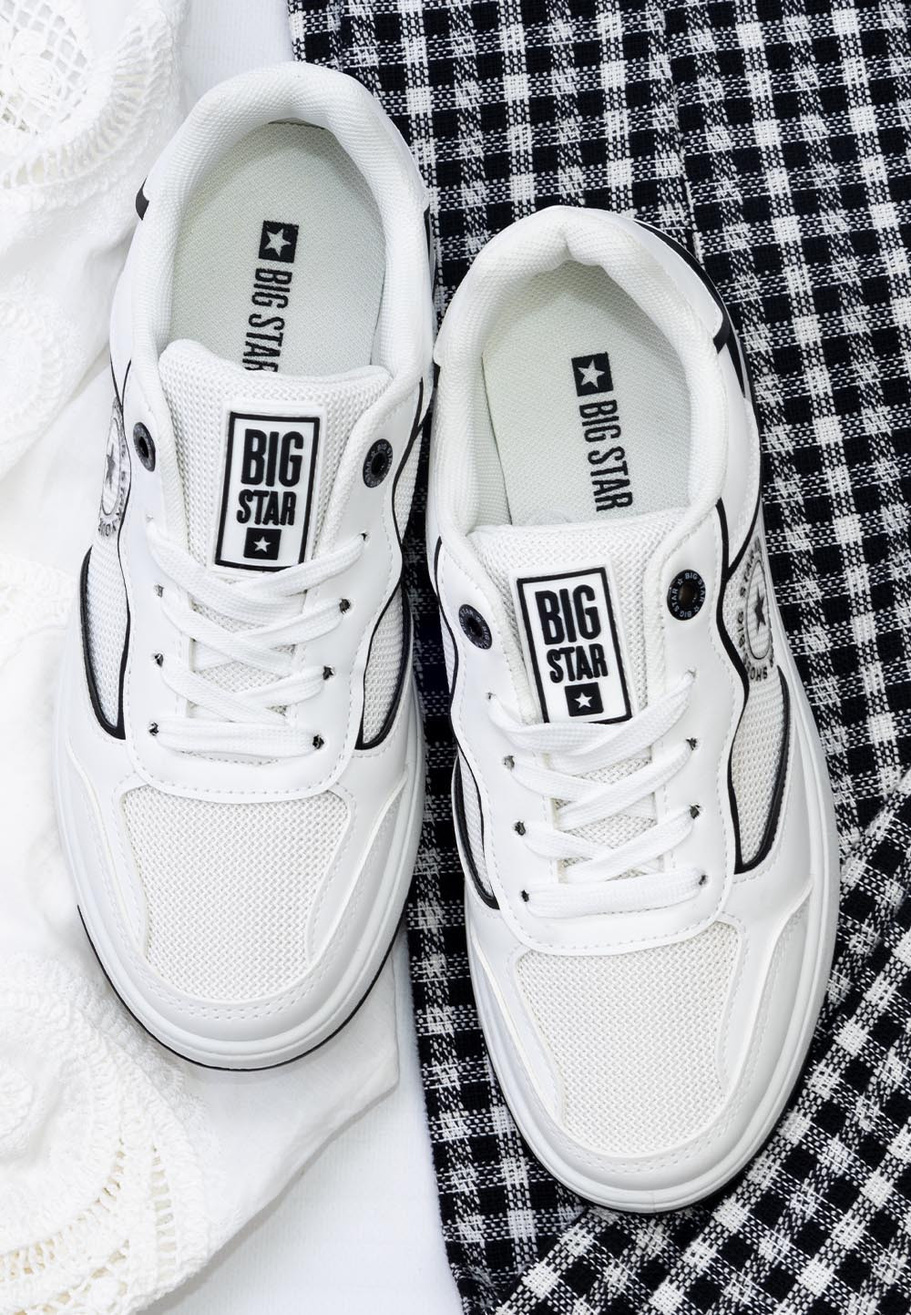 Sneakersy Damskie BIG STAR Białe z siatką LL274440