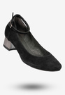 Czółenka Damskie Zamszowe Buty Na Klocku Eleganckie Czarne