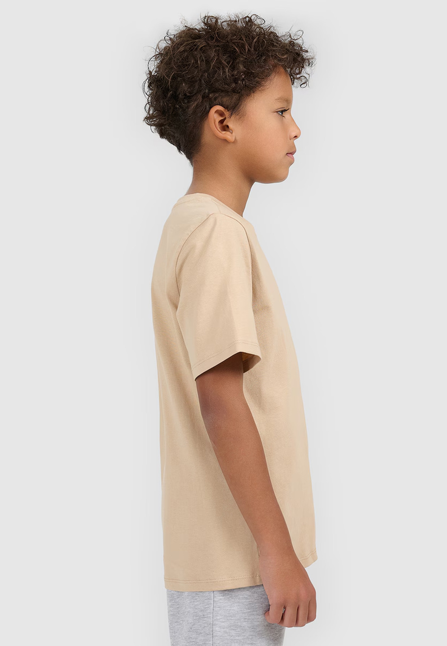 Koszulka Chłopięca 4F T-shirt Z Logo Sportowy Casual Beżowy 4FJWSS26TTSHM3006