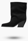 Botki Damskie Buty Na Zimę Eleganckie Stylowe Wsuwane Czarne