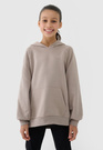 Bluza Dziewczęca 4F Beżowa z Kapturem Oversize 4FJWSS25TSWSF1478