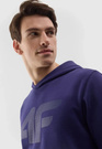 Bluza Męska 4F Z Kapturem Ocieplana Nierozpinana Sportowa Granatowa 4FWSS24TSWSM0950