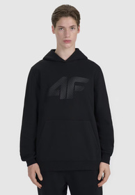 Bluza Dresowa Męska 4F Z Kapturem Logo Czarna 4FWMM00TSWSM1766