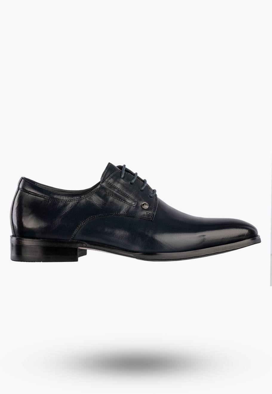 Buty Męskie JOHN DOUBARE Skórzane Półbuty Wizytowe Granatowe E22-5-178