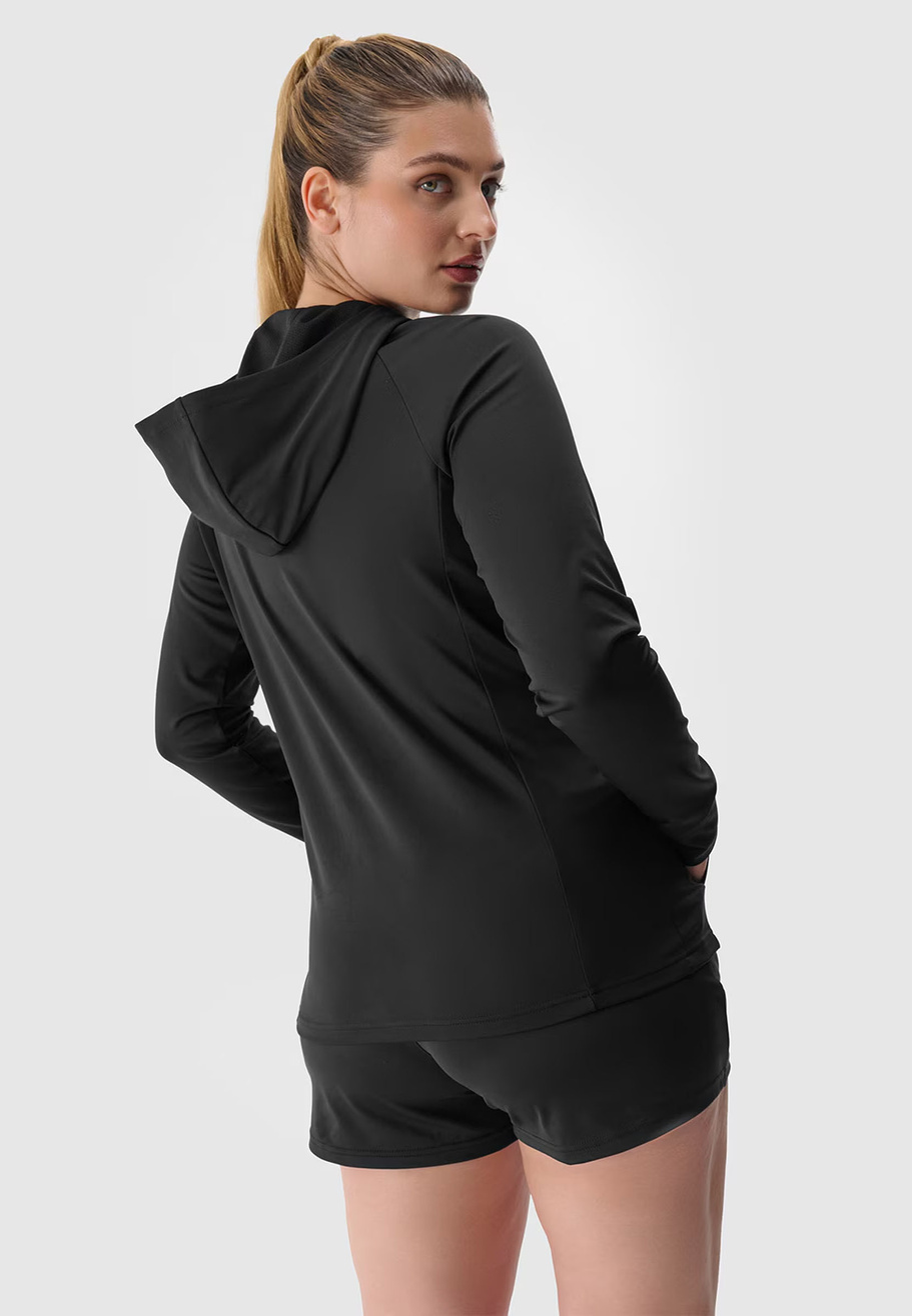 Bluza Damska 4F Sportowa Rozpinana Czarna 4FWSS24TFSWF270