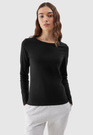 Longsleeve Damski 4F Slim Gładki Koszulka z Długim Rękawem Czarna 4FWSS24TLONF218