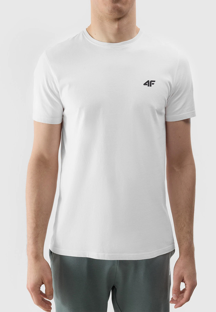 Koszulka Męska 4F Sportowy T-shirt Biały Regular TTSHM1154