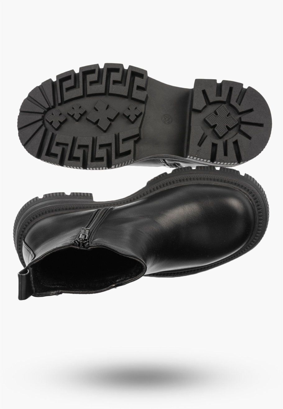 Buty Dziecięce Zimowe Ekoskóra Botki Ocieplane Sztyblety Czarne