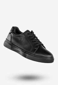 Sneakersy Męskie Tenisówki Ekoskóra Buty Półbuty Czarne Mekomelo