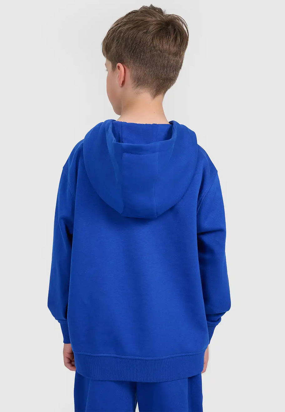 Bluza Chłopięca 4F Dresowa z Kapturem Basic Niebieska 4FJWAW25TSWSM1945