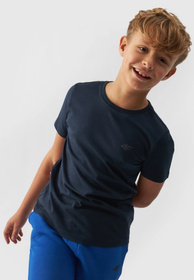 Koszulka Chłopięca 4F T-shirt Bawełniany Granatowy TTSHM1626